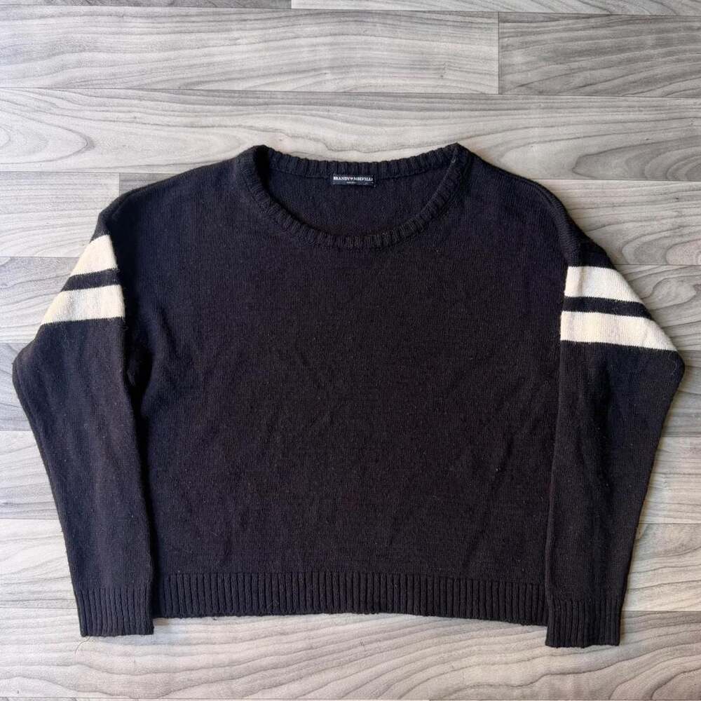 Brandy Melville Striped Navy Blue Sweater
